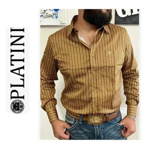🆕 PLATINI LONG SLEEVE SHIRT MUSTARD STYLE:PRL7708 XL🆕